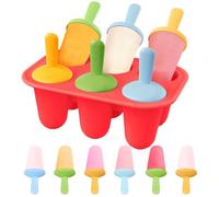 AdWon Ice Lolly Moulds Mini Silicone Popsicle Mold,BPA Free Reusable Ice Pop Maker -6 Cavity Ice Pop Mould for Portion Control & Tiny Hands (Red)