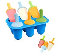 AdWon Ice Lolly Moulds Mini Silicone Popsicle Mold,BPA Free Reusable Ice Pop Maker -6 Cavity Ice Pop Mould for Portion Control & Tiny Hands (Blue)