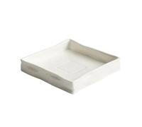 ADYHBFGT Kitchen Plates Ceramic Dinner Plate Restaurant Square Rock Texture Thick Soup Plate Dessert Plate Snack Plates Household Pure White Tableware Cold Dish Plate Restaurant Plates(B 7.6 inch)