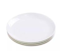 ADYHBFGT Kitchen Plates Pure White Bone China Plate Dish Plate Round Plate Household Ceramic Deep Plate Soup Plate White Porcelain Cooking Plate Dinner Plate Restaurant Plates(B*4)