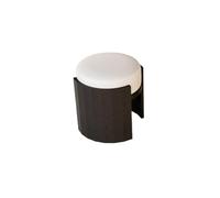 ADYHBFGT Shoe Bench Modern Minimalist Solid Wood Round Stool Chinese Creative Tea Stool Home Low Hotel Dressing Stool Storage Bench(Black-40x40x45cm)