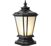 ADYOLTB 18" Large Decorate Black Outdoor Post Light Fixture Waterproof Outside Post Lantern Exterior Pillar Cap Light Modern Column Top Lamp Farmhouse Pole Mount Light For House Entryway Pathway