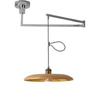 ADYOLTB Kids Room Decorate Rustic Wood Hanging Ceiling Light Adjustable Swing Arm Pendant Light Chrome Long Arm Lighting Fixture Farmhouse Industrial Mid Century Modern Chandelier for Dining Room
