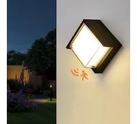 ADYOLTB Motion Sensor Outdoor Porch Lighting Wall Mount Strong Robust External Lighting 18W Modern LED Sconce Outdoor Wall Lamp Fixture Waterproof Wall Lantern White Black Lamp For Entrance Doorway
