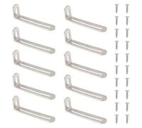 Adyoney 10Pcs 1-1/4" x 4" x 3/4" Silver L Brackets with Screws, Metal 90 Degree L Shape Bracket, Stainless Steel Adjustable Shelf Brackets for Shelves, Furniture (32x100x19mm)