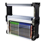 ADZ Universal Game Holder - 46 Game Storage Tower Rack for PS2 PS3 PS4 PS5 PSP Xbox 360 Xbox One Series X Wii Switch Games DVD and Blu-Ray Disks. Includes 2 Controller Mounts (White)