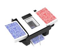 ADZERD Automatic Card Shuffler for 1-2 Decks with Dual Auto/Manual Modes, USB-C Rechargeable, Quiet Operation, Compatible with UNO, Poker, Mahjong, Bridge, Rummy, Skip-Bo, Phase 10 & More - White