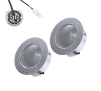 ADZJOY 2pcs 4w Round Stainless Steel LED Light Cooker Range Hood Bulb Light 3V With EL Connector 1.7-2 Inch Hole Closet Lights