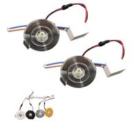 ADZJOY 2pcs Recessed Lighting DC 12V 1W Mini LED Recessed Ceiling Downlight Kit Opening 1.7-1.8in Ceiling Light Aluminum(Silver,WARM WHITE_1W)