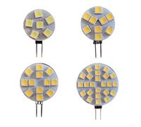 ADZJOY 5/10pcs G4 LED Round Range Hood Bulb Pin Light Bulb SMD5050 1W 2W 3W DC12V LED Boat Light Energy Saving Round Chip Light(White light,5pcs 12LED-2W)