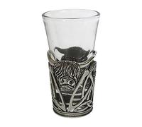 AE Williams Stunning Pewter Scottish Highland Cow Coo Shot Tot Glass