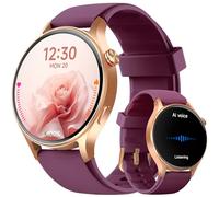aeac Smart Watch for Women, 1.32'' AMOLED Ultra-Clear Screen Activity Trackers with Heart Rate/Sleep/SpO2 Monitor, Smartwatch for iPhone/Samsung/Android, 110+ Sport Modes 3ATM Waterproof (Dark Purple)