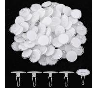 Aeaocvo 100 Pcs 2cm Ceiling Hooks Self Adhesive Wall Sticky Hooks Removable Transparent Ceiling Hook Hanger for Wedding Hanging Festival Party Decor