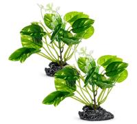 Aeaocvo 2 Pcs Silk Aquarium Plants, Soft Artificial Fish Tank Plants | Betta Leaf Pad, Plastic Artificial Plant, Goldfish Fish Hides for Small Tank/Reptiles Plants