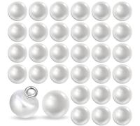 Aeaocvo 30 PCS Pearl Buttons for Clothes, Sew on Pearls, 10mm Sewing Buttons, Decorative White Pearl Buttons for Wedding Dresses, Shirts, Jewelry, DIY Crafts, Plastic Resin Sewing Buttons
