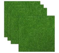 Aeaocvo 4 Pack Artificial Grass 20 x 20 cm Faux Turf Squares Mats for Fairy Garden, Miniature Dollhouse, DIY Crafts and Decor