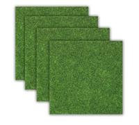Aeaocvo 4 PCS Fake Grass Sheets, 15 X 15 cm Miniature Craft Grass Dolls House Micro Artificial Grasses for Crafts, Toy Imitation Grasses Mat for Modelling, Dolls House, Toy Farm Ornament