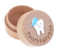 Aeaocvo Tooth Fairy Box Wooden Tooth Keepsake Box with 3D Tooth, Cute Lost Tooth Holder for Kids' First Lost Teeth, Tooth Storage Box for Kids Boys and Girls Baby Shower