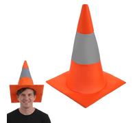 Aeaocvo Traffic Cone Hat Funny Hats for Adults Unisex, Novelty Silly Hat with Reflective Orange Cone Traffic Road Headwear Fancy Dress Costume Accessory for Men and Women Role Playing Party