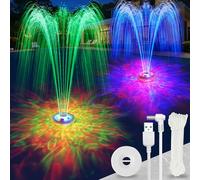 AearKing Floating Pool Fountain with Lights Show, Pool Water Fountain with Anchor, Above Ground Pool Water Fountains Pump with Rope, Swimming Pool Fountains for Inground Pools