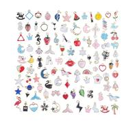 AebDerp 100pcs Metal Charms DIY Jewellery Making Pendant Set-Silver