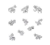 AebDerp 10PCS Antique Silver Elephant Charms Metal Pendants for Jewelry Making Accessories, Earrings, Bracelets, Keychains, Retro DIY Craft Supplies, Party Gift Decor