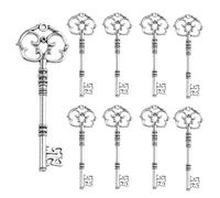AebDerp 20PCS Vintage Skeleton Key Steampunk Decor Metal Antique Charms Decoration for DIY Jewelry Making, Christmas Ornaments, Rustic Wedding Favors and Home Craft Projects (Silver)