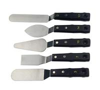 AebDerp 5pcs Acrylic Paint Knife Set with Stainless Steel Blades and Wood Handles for Artist Painting Supply