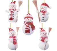 AebDerp 5pcs Acrylic Snowman Christmas Ornament Set | 2D Xmas Tree Decoration Kit with String for Santa Craft,Garden House,Wreath,Party Bag and Outdoor Decor