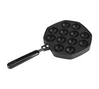 Aebleskiver Cast Iron NonStick Pan, 12 Cavities Aluminum Non-Stick Takoyaki Grill Pan Plate Octopus Ball/Pancake Maker Baking Mold for Other Desserts Ball Stuffed Pancake Pan