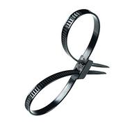 AEBOOY 10 PCS Heavy Duty Strong Police Zip Tie Handcuffs Disposable Nylon Double Locking Cuffs Black Plastic Cable Ties, 250-lbs Tensile Strength, 27.5" Long