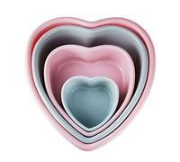 Aebor 4 Pack Love Heart Shape Silicone Cake Mold,Heart Shaped Cake Mould Pastry Baking Tray, 4/7/9/10 inch Silicone Rainbow Cake Mold, Non-Stick Easy Release Bread Mold