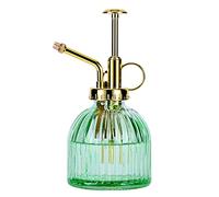 Aebor Glass Plant Mister Spray Bottle, 6.5" Green Glass Water Spray Bottle with Gold Top Pump Small Watering Can, Small Plant Sprayer Mister for Indoor Outdoor House (Green+Gold A)