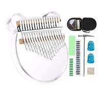 Aebor Kalimba 17 Keys Crystal Clear Thumb Piano with Eva Carry bag,Portable Transparent Acrylic Finger Piano, Musical Instrument Gifts for Kids Adult Beginners,Bear Shape