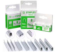 AECCN Heavy Duty Staples Combo Kit - 3000Pcs Staples for Staple Gun, Including Door-Type & U-Type & T-Types Staple Perfect for Fixing Material, Decoration, Carpentry, Furniture, Doors and Windows