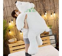 AECHII 60-100cm cute giant polar bear plush toy stuffed animal pregnant woman long pillow doll girl gift plush toy birthday gift 75cm White
