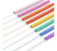 AECHY 8PCS Colored Curve Pens for Note Taking, Dual Tip Pens with 8 Different Curve Shapes & 8 Colors Fine Lines, Curve Highlighter Pen Set for Kids Journaling Note Taking Supplies