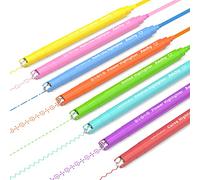 AECHY 8PCS Curve Highlighter Pen Set, Dual Tip Marker Pens with 6 Different Curve Shapes & 8 Colors Mark Lines, Aesthetic Curve Marker Highlighter for Journal Planner School Supplies
