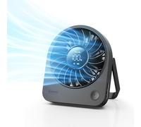 Aecooly Mini Portable Desk Fan, Small Enough to Hold USB Fan, 4 Speeds Quiet Rechargeable [10H Max Cooling Time], 180° Adjustable Battery Powered Personal for Travel, Office, Gifts for Women -Black