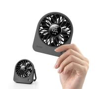 Aecooly Mini Portable USB Desk Fan, Small Enough to Hold Mighty Desktop Fan, USB & Battery Powered Quiet Table Fans, 4 Speeds Rechargeable Personal Fans for Home, Office, Travel, Gifts -Black