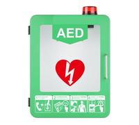 AED Access Cabinet with Visual Alarm & Custom Layout - High Visibility Wall-Mounted Storage for Community Defibrillators and First Aid Supplies