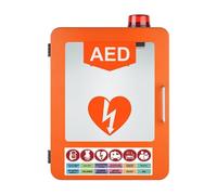 AED Access Cabinet with Visual Alarm & Custom Layout - High Visibility Wall-Mounted Storage for Community Defibrillators and First Aid Supplies