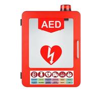 AED Access Cabinet with Visual Alarm & Custom Layout - High Visibility Wall-Mounted Storage for Community Defibrillators and First Aid Supplies