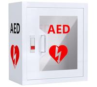 AED Cabinet - Wall-Mounted Defibrillator Storage Box with Snap Lock and Transparent Window, Metal Steel, Fits Most AED Models for Home, Office and Public Places