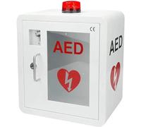 AED Defibrillator Cabinet - Wall-Mounted with Light & Alarm, ANSI/AHA Compliant, Shatter-Resistant, Ideal for Public Access, Offices, and Nursing Homes
