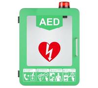 AED Defibrillator Storage Cabinet, Wall Mounted First Aid Case with Adjustable Partition, Fit for Most AED Models, Durable Design for Emergency Use(Green)