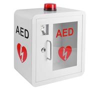 AED Defibrillator Storage Cabinet - Wall Mounted Plastic Heart Alarm Box | Key and Alarm Included | First Aid AED Defibrillator Wall Cabinet