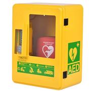AED Defibrillator Storage Cabinet, Wall-Mounted Steel Alarm Box with Smart Password Lock, Corner Design for Enhanced Safety - Ideal for Home, Office, Nursing, Bus