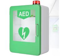 AED Defibrillator Storage Cabinet with Light and Alarm System, Double Switch Control, First Aid Case(Green)