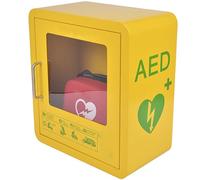 AED Defibrillator Storage Cabinet with Transparent Glass Window and Wall Mounted Alarm Box, for Emergency Use in Home, Office, Nursing Facilities, and Public Transport
